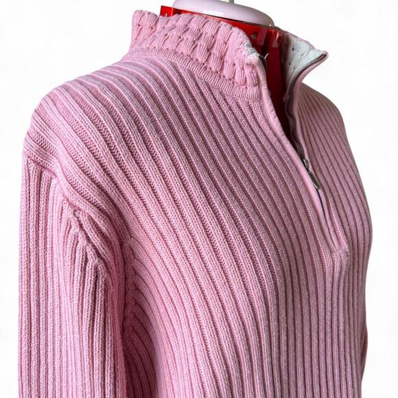 Pink 100 cotton quarter zip sweater - Picture 3 of 8